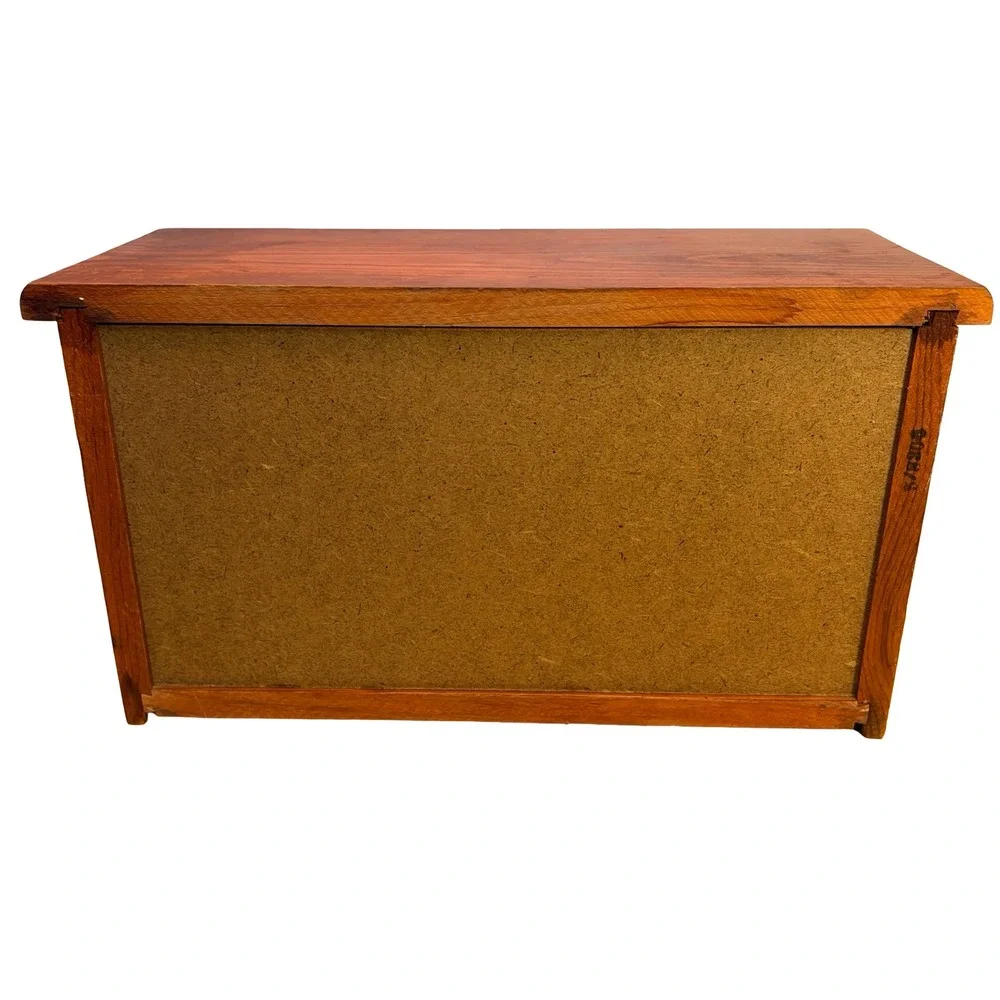 Vintage Wooden Roll Top Bread Box Kitchen Counter Storage Farmhouse Brown MCM